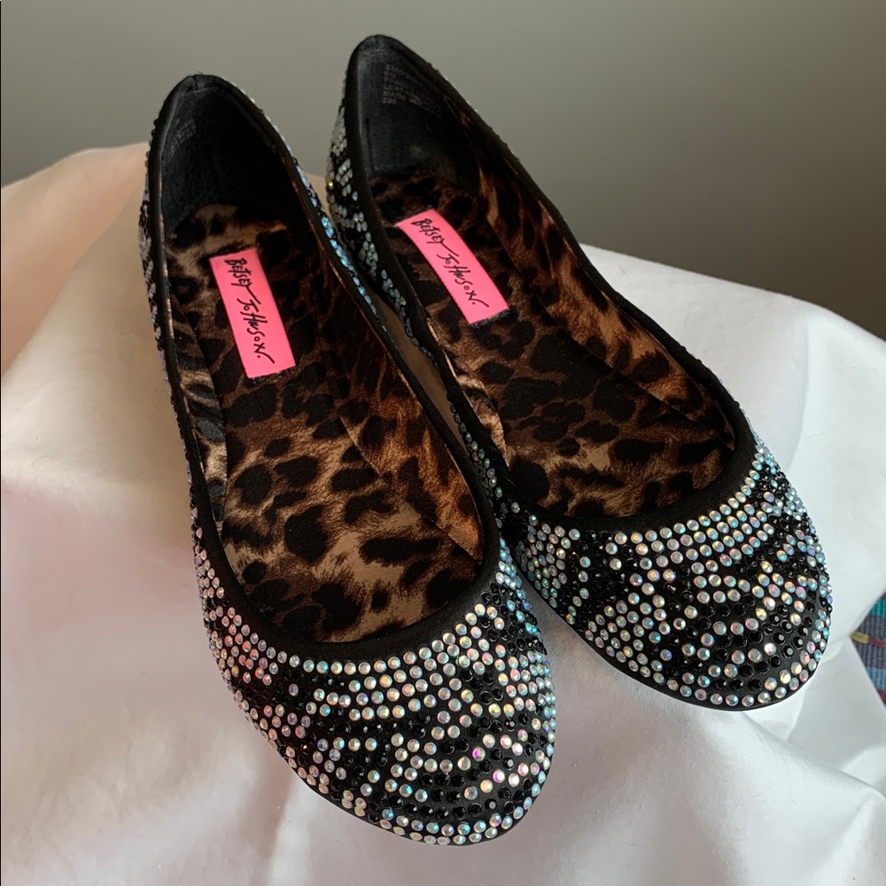 Betsey Johnson Rhinestone Flats